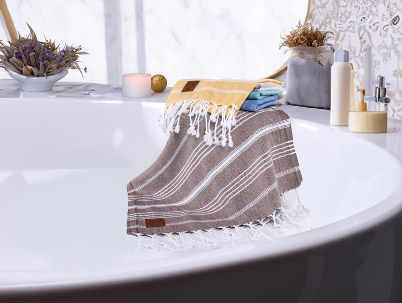Peshtemal Lycia 270g PRUUN 100x180cm 1tk - Image 7